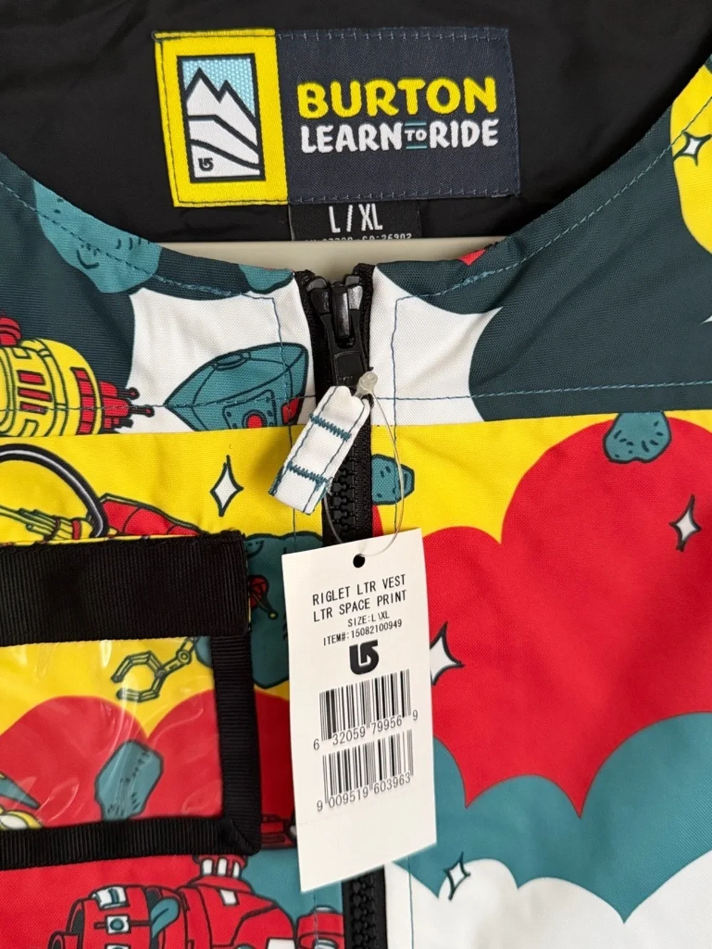 Burton Kids Riglet Learn to Ride Snowboard Vest L/XL Space Print NEW